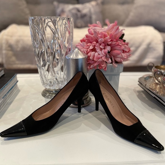 Chanel black patent leather and suede heels - Made in Italy - Size 38 - Picture 4 of 4
